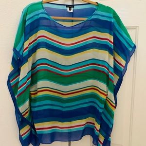 Talbots Striped Silk Top